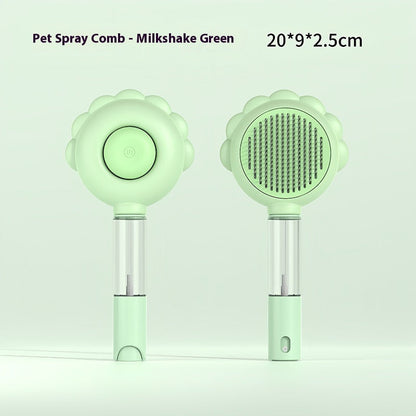 Self-Cleaning Spray Grooming Brush — 2-in-1 Comb & Deshedder