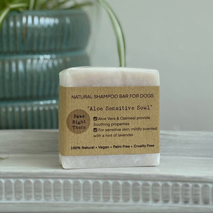 Aloe Sensitive Soul Natural Puppy &amp; Sensitive Dog Shampoo Bar – 80g