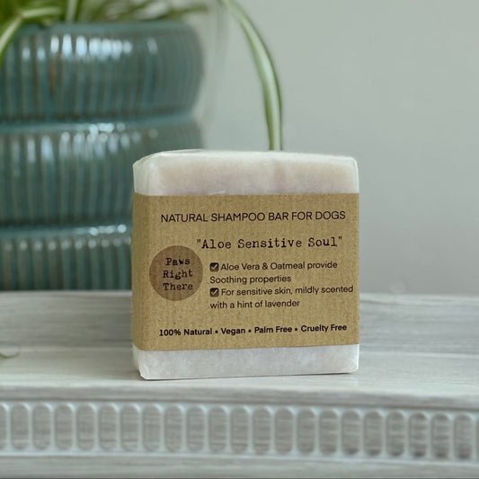 Aloe Sensitive Soul Natural Puppy &amp; Sensitive Dog Shampoo Bar – 80g