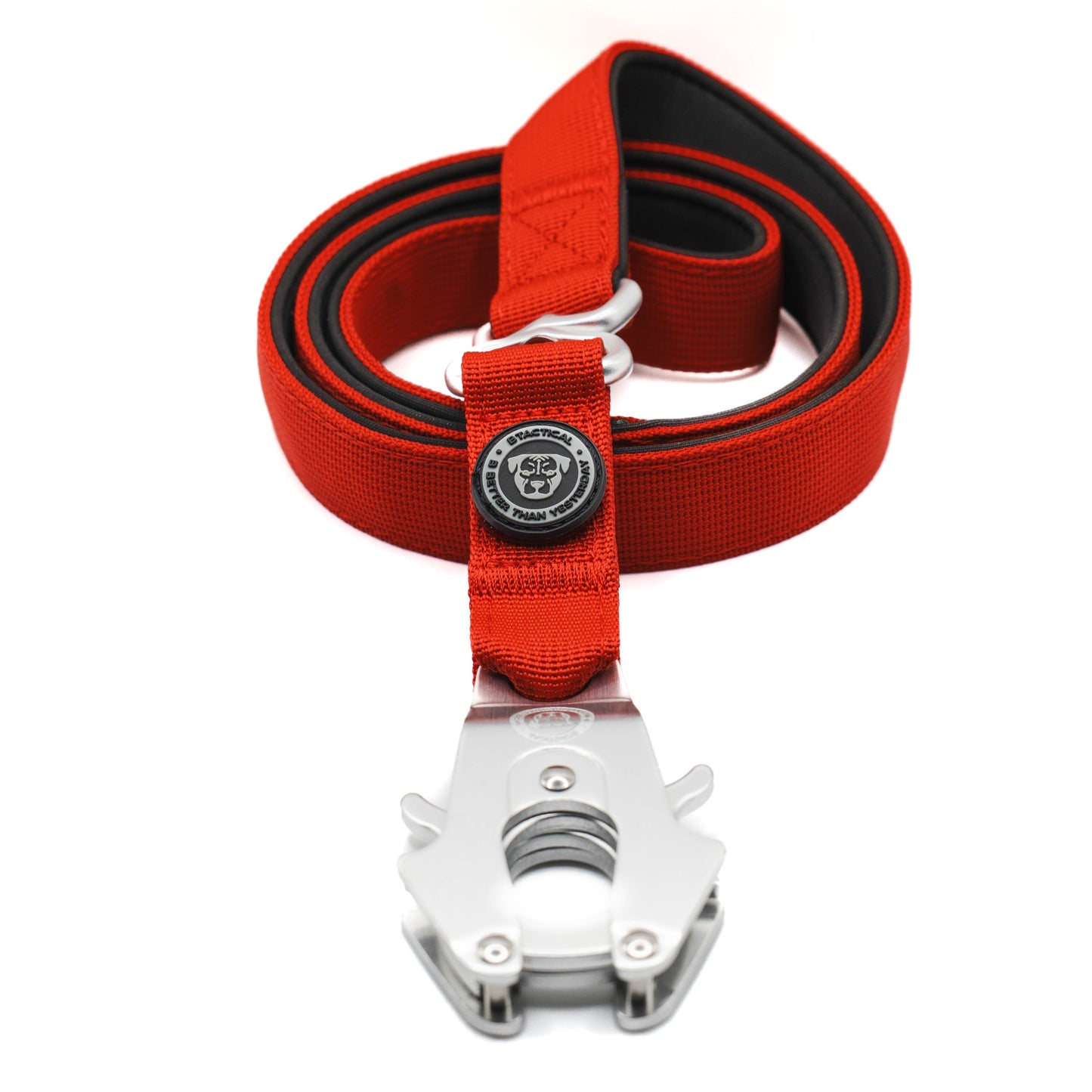 BTactical™ Nylon Frog Clip Dog Lead | Extra-Strong Anti Tangle - Citrus Red