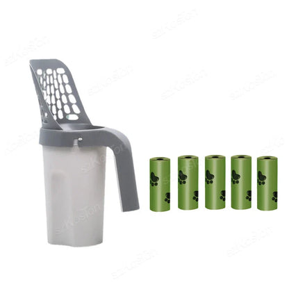 Cat Litter Scooper with Built-in Refill Bag System