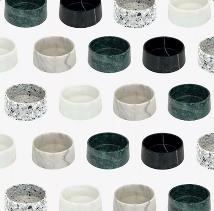 Dark Green Marble Dog Bowl