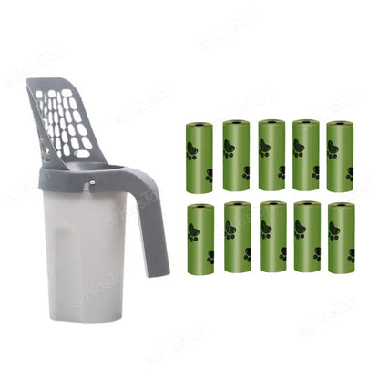 Cat Litter Scooper with Built-in Refill Bag System