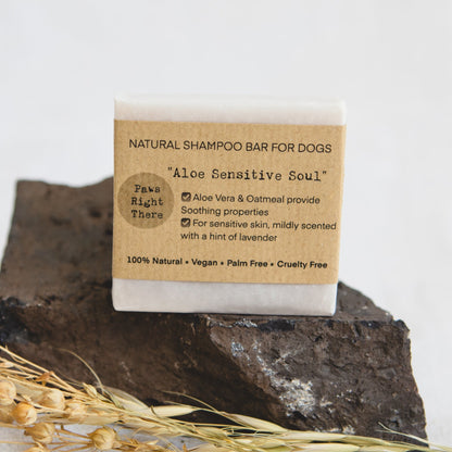 Aloe Sensitive Soul Natural Puppy &amp; Sensitive Dog Shampoo Bar – 80g