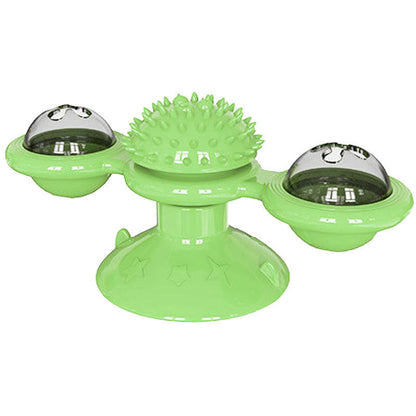 Catnip Windmill Suction Toy with LED Ball
