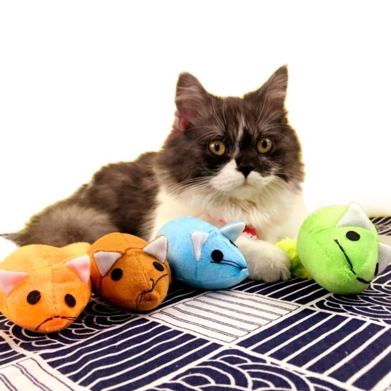 Long Tail Plush Mouse Cat Toy with Catnip