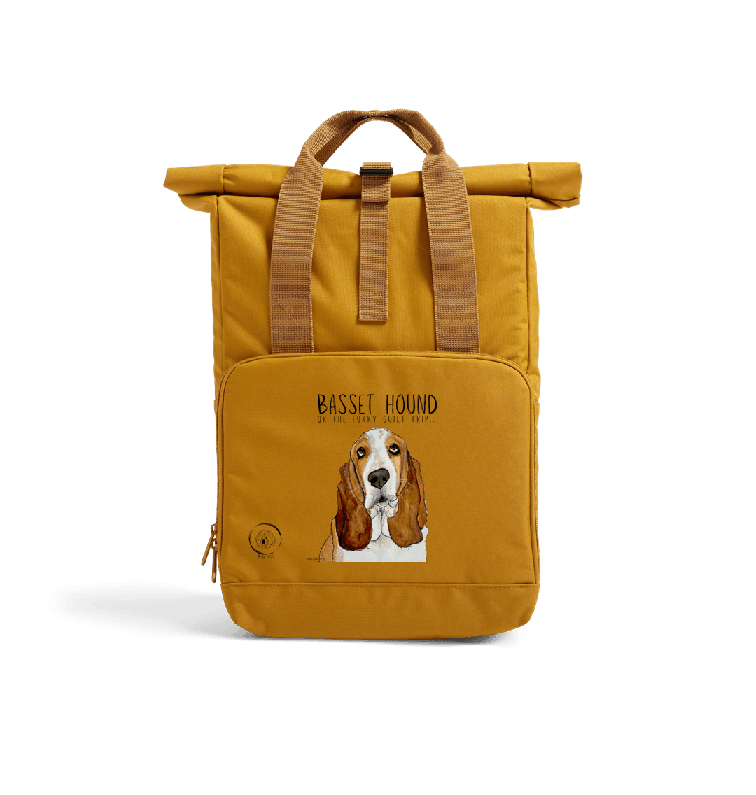 Basset Hound Roll-Top Backpack