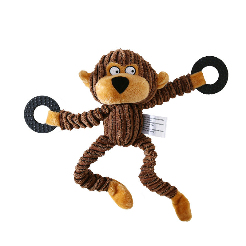 Donkey Plush Squeaky Dog Toy — Corduroy Chew & Cuddle Toy