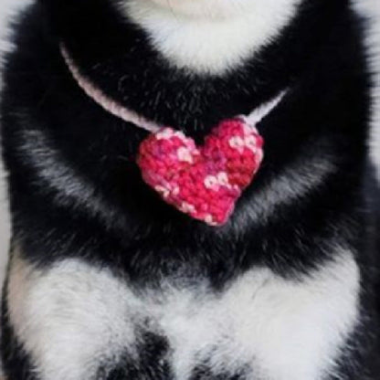 Hand-Knitted Wool Beret & Collar Set for Dogs