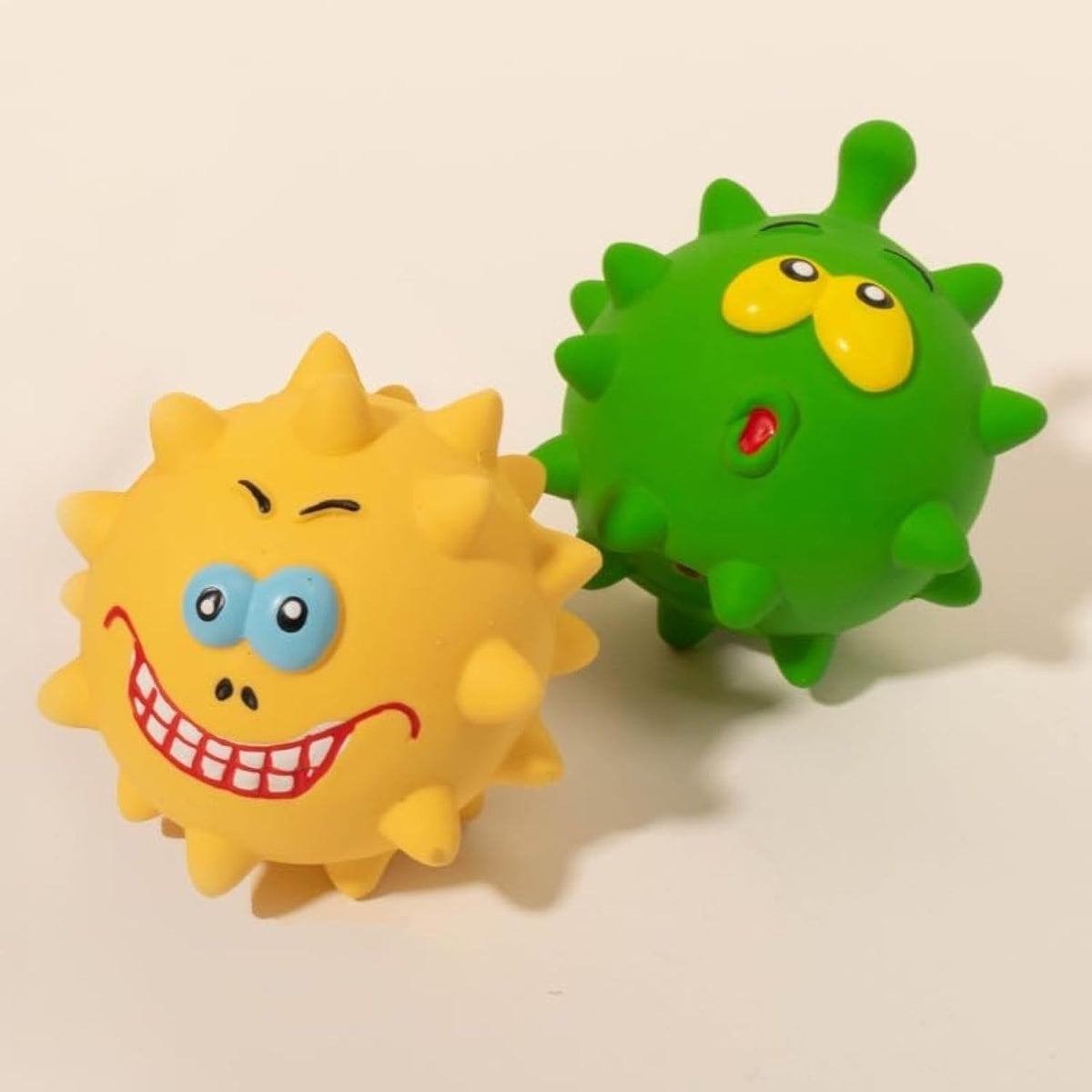 Natural Latex Squeaky Face Dog Ball — Teeth Cleaning & Fetch