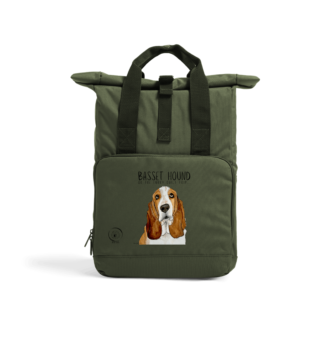 Basset Hound Roll-Top Backpack