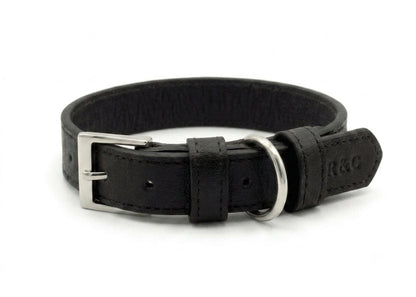 Black Leather Dog Collar