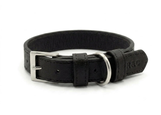Black Leather Dog Collar