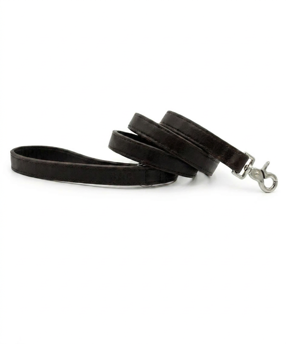 Black Leather Dog Lead