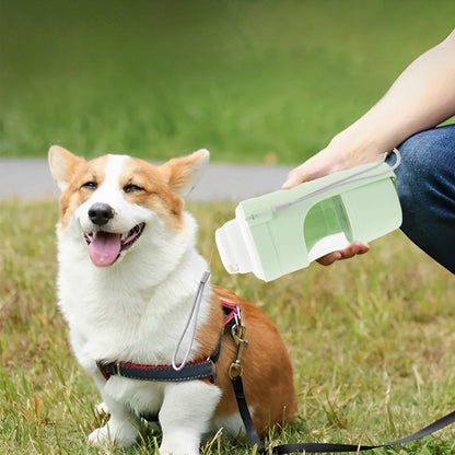 2-in-1 Travel Dog Water Bottle & Feeder