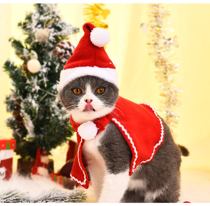 Christmas Santa Cloak & Hat Set for Cats & Dogs