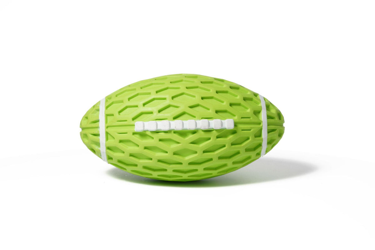Squeaky Rubber Rugby Dog Toy — Bite-Resistant & Boredom-Busting
