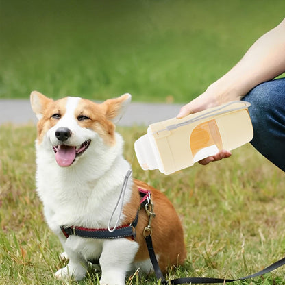 2-in-1 Travel Dog Water Bottle & Feeder