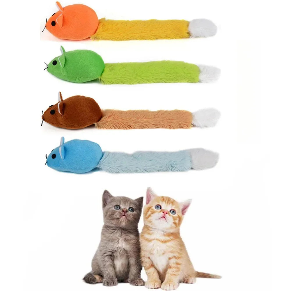 Long Tail Plush Mouse Cat Toy with Catnip