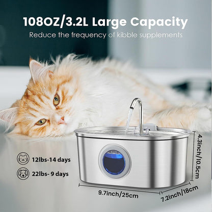 Stainless Steel Pet Water Fountain