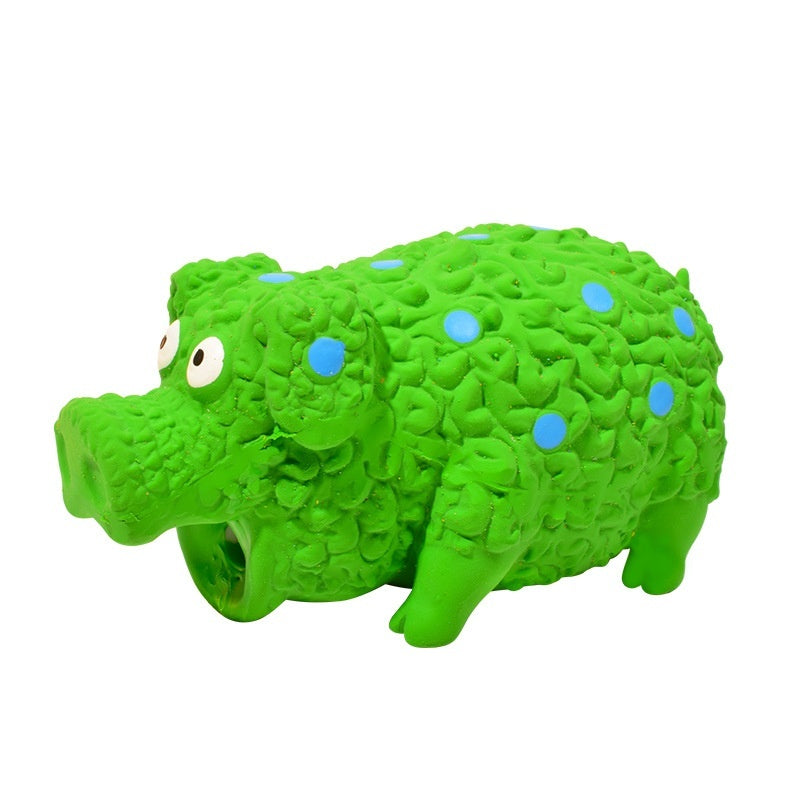Latex Curly Pig Squeaky Dog Toy — Bite-Resistant Molar Toy