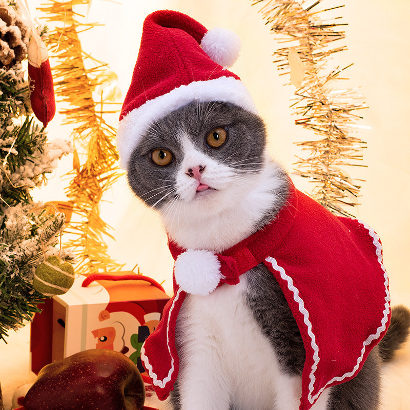 Christmas Santa Cloak & Hat Set for Cats & Dogs