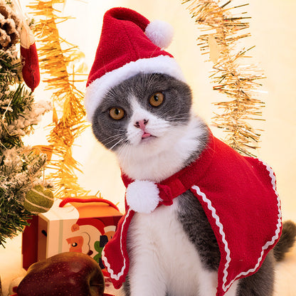 Christmas Santa Cloak & Hat Set for Cats & Dogs