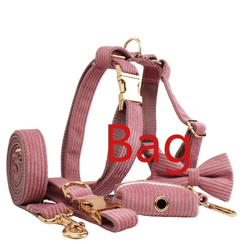 Corduroy Pet Collar & Lead Set