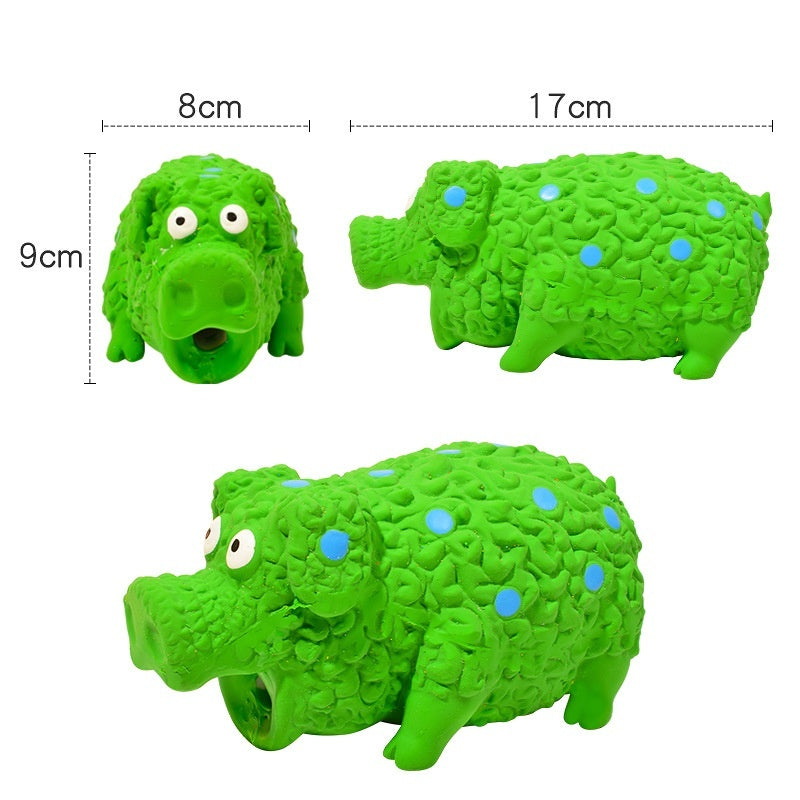 Latex Curly Pig Squeaky Dog Toy — Bite-Resistant Molar Toy