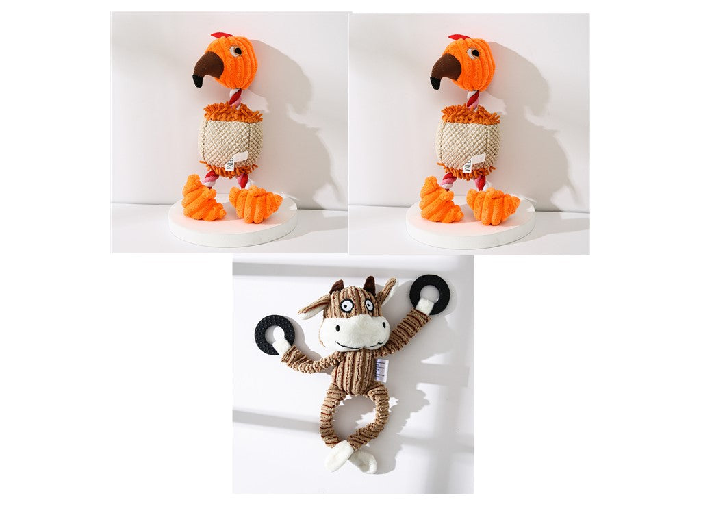 Donkey Plush Squeaky Dog Toy — Corduroy Chew & Cuddle Toy