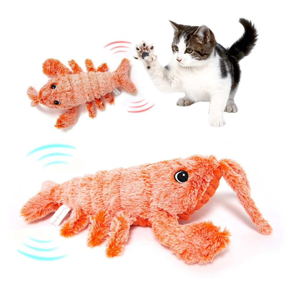 Electric Jumping Lobster Cat Toy — USB Rechargeable Plush