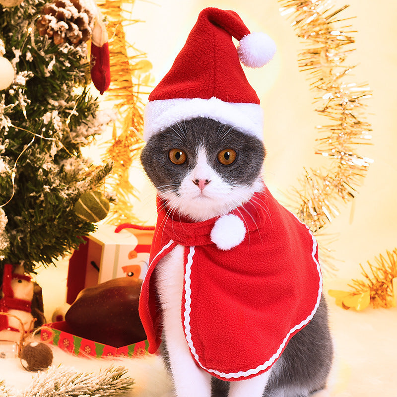 Christmas Santa Cloak & Hat Set for Cats & Dogs
