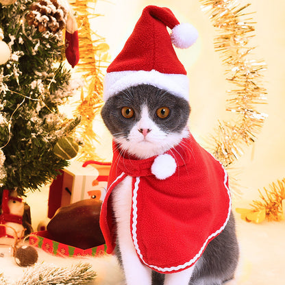 Christmas Santa Cloak & Hat Set for Cats & Dogs