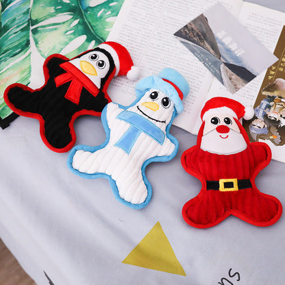 Christmas Plush Squeaky Dog Toy — Bite-Resistant Festive Fun