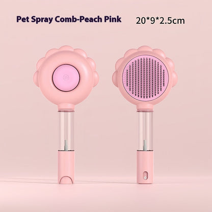 Self-Cleaning Spray Grooming Brush — 2-in-1 Comb & Deshedder