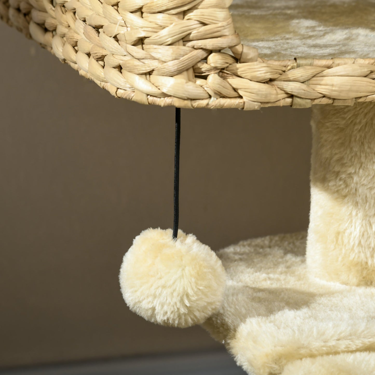 PawHut 95cm Cat Tree Tower for Indoor Cats, with Scratching Post, Cat House, Toy Ball, Platform - Beige
