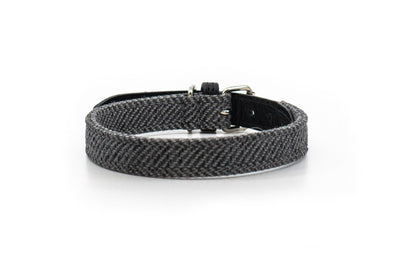 Herringbone & Leather Collar - Balmoral