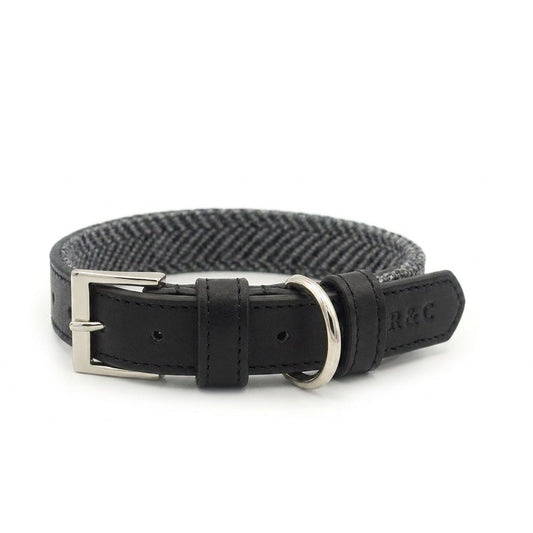 Herringbone & Leather Collar - Balmoral