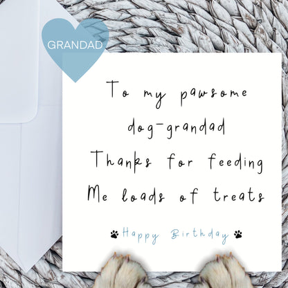 To my pawsome dog-Grandad card