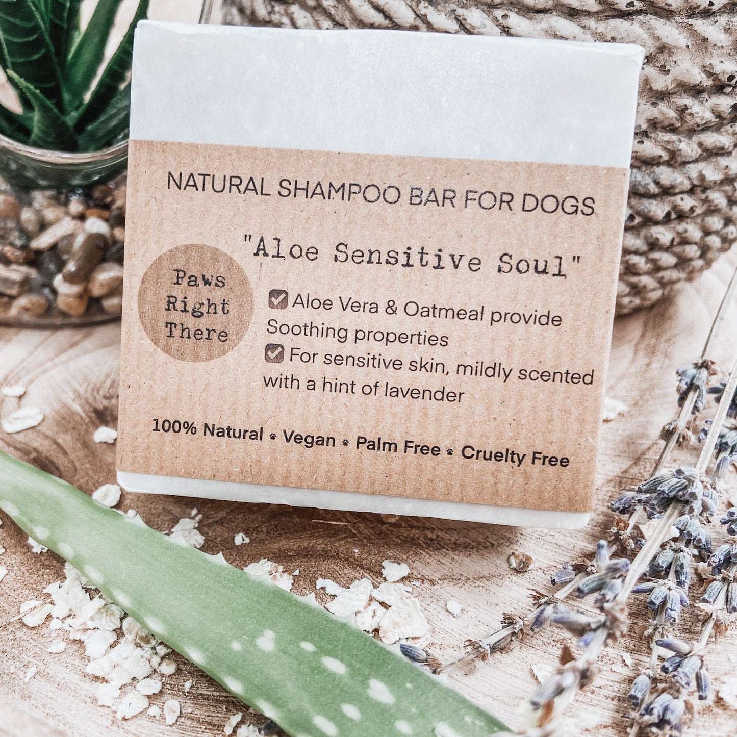 Aloe Sensitive Soul Natural Puppy &amp; Sensitive Dog Shampoo Bar – 80g