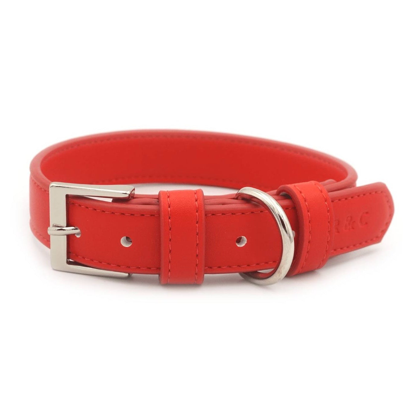 Red Leather Dog Collar