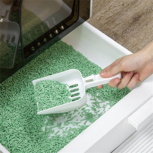 PawHut Cat Litter Box with Hood, Scoop, Filter & Flap Door - White