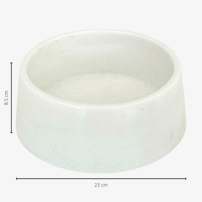 White Crystal Marble Dog Bowl