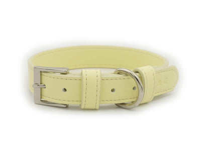 Yellow Leather Dog Collar