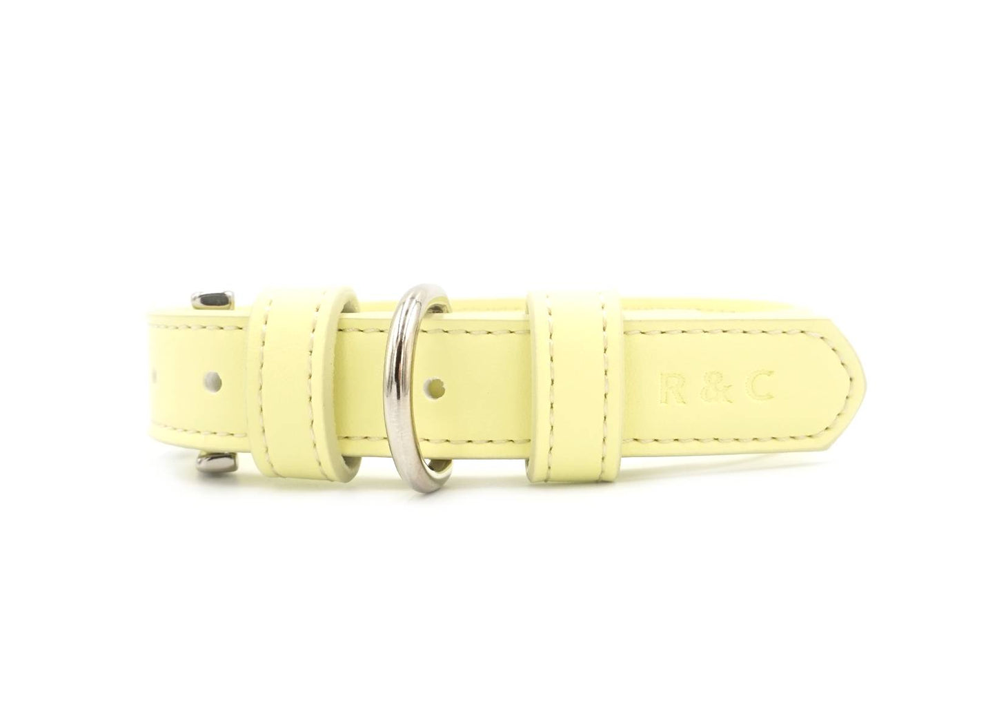 Yellow Leather Dog Collar