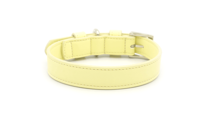 Yellow Leather Dog Collar
